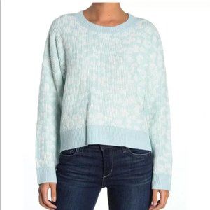 John & Jenn Women's John+Jenn Leopard Print Sweater Mystic Blue Size L NWT